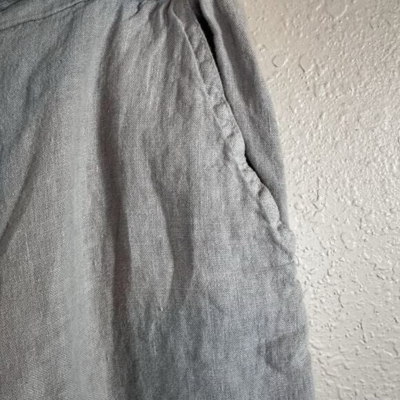 Becasa Womens Linen‎ Wide Leg Pants Size M Gray Beachy Lagenlook Bohemian Travel - Picture 3 of 7